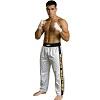 FIGHT-FIT - Pantaloni da Kickboxing / Raso / Bianco