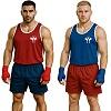 FIGHT-FIT - Maglia da boxe / Reversable / Rosso + Biu