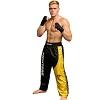 FIGHTERS - Pantaloni da Kickboxing / Raso / Nero-Giallo