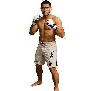 FIGHT-FIT - Pantaloncini da MMA / Brazilian / Bianco / Medium