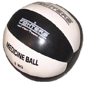 FIGHTERS - Palla medica/ Finta pelle/ Nero-Bianco / 3 kg