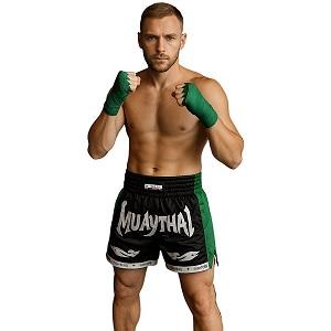 FIGHTERS - Pantaloncini Muay Thai / Elite Muay Thai / Nero-Verde / Large