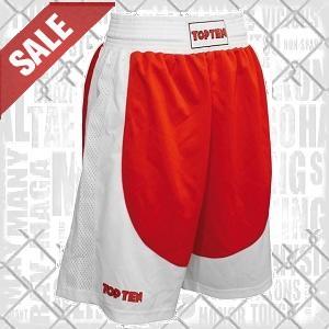 Top Ten - Pantaloncini da boxe da uomo / Rosso-Bianco / Medium