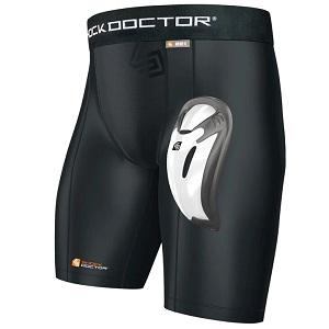 Shock Doctor - Short a compressione con Bioflex inguinale / Nero / Medium